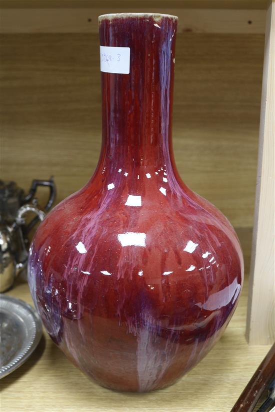 A Chinese sang de boeuf vase height 41cm (a.f.)